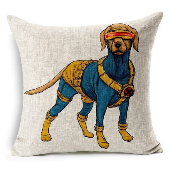 כרית נוי גיבורי על כלב - pillowart